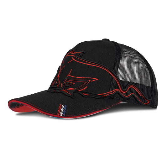 Ford Mustang Baseball Cap Pony Trucker Cap Schwarz/Rot