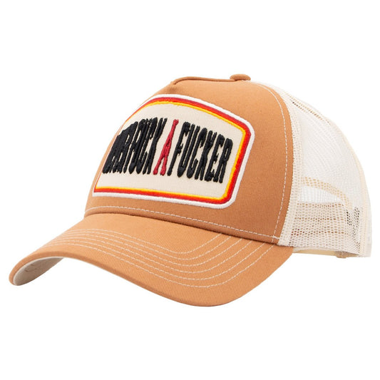 King Kerosin Trucker Cap «Never Fuck A Fucker» Hellbraun