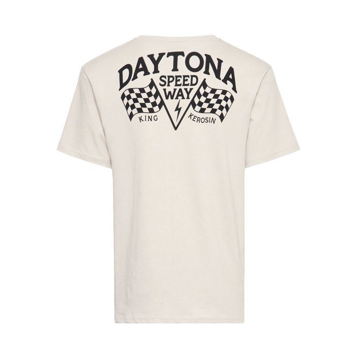King Kerosin Herren T-Shirt «Daytona Speedway V8» Off White
