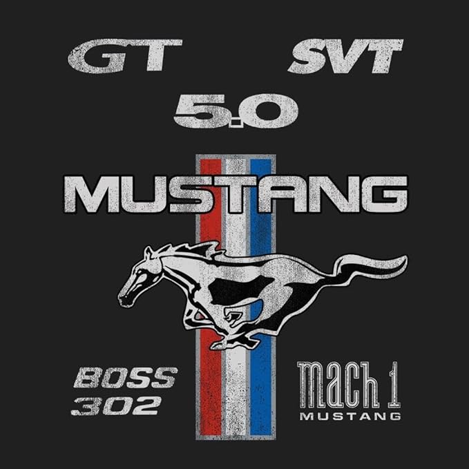 Ford Mustang T-Shirt Ford Mustang Logo Collage Schwarz