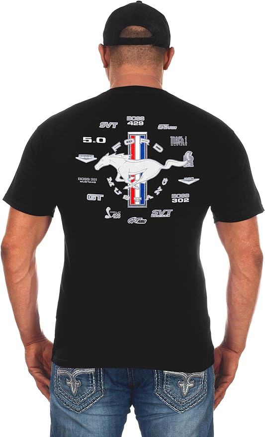 Ford Mustang T-Shirt Ford Mustang Logo Collage "The Legend Lives" Schwarz