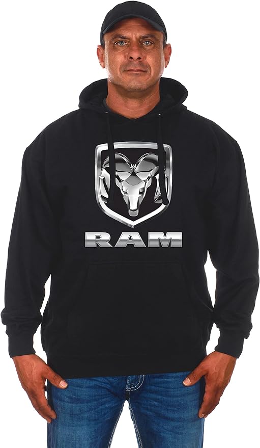 Dodge RAM Hoodie Kapuzenpullover mit RAM Logo Schwarz