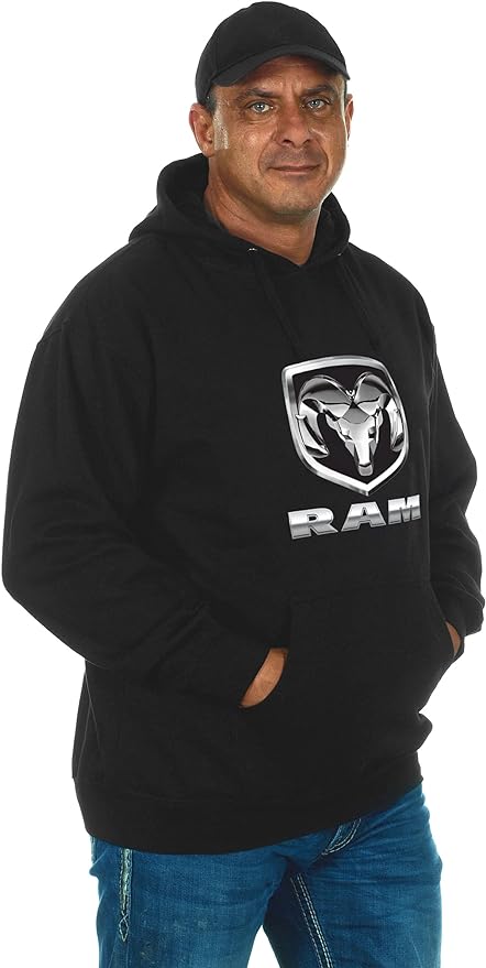 Dodge RAM Hoodie Kapuzenpullover mit RAM Logo Schwarz