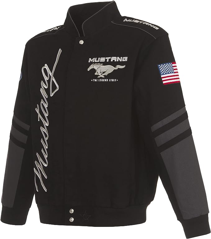 Ford Mustang Jacke Bestickt Mustang Logo Schwarz