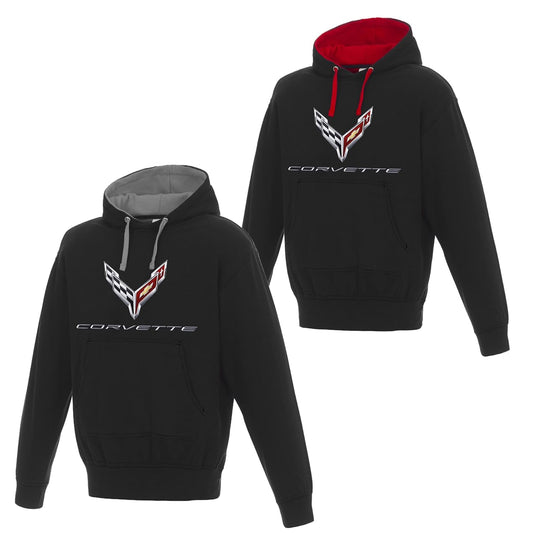 Corvette C8 Hoodie Sweatshirt mit C8 Logo Schwarz