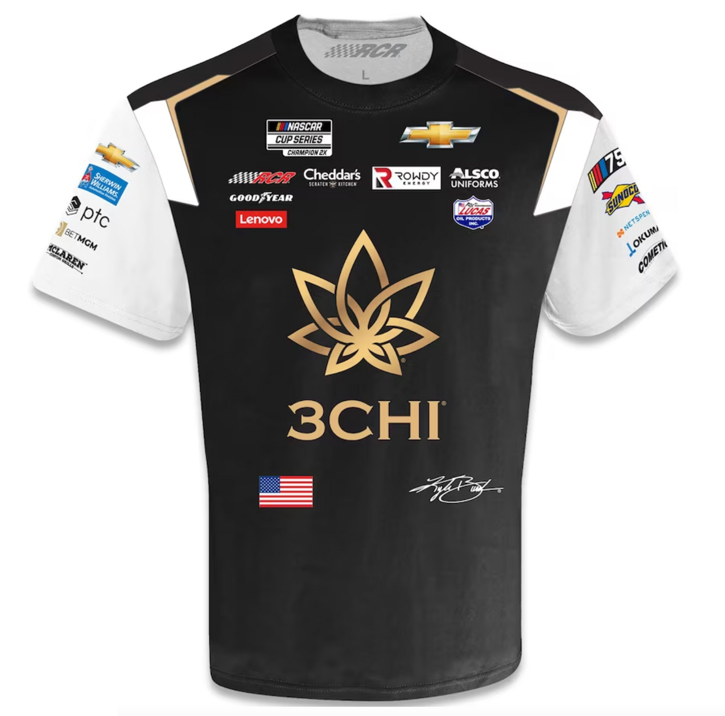 NASCAR T-Shirt Kyle Busch Sublimated Pit Crew T-Shirt 3CHI Schwarz