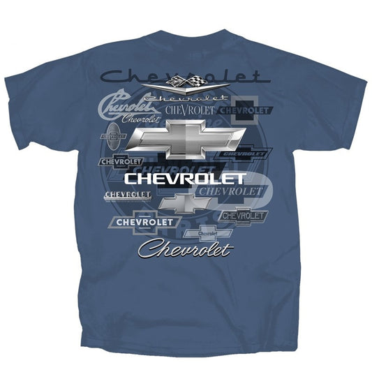 Chevrolet T-Shirt Chevrolet Logo Collage "Thru The Years" Blau