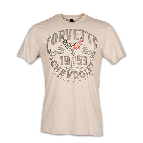 Corvette T-Shirt since 1953 Detroit Original Beige