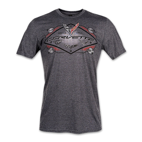 Corvette T-Shirt Corvette New Generation Motiv Geometrics Anthrazit