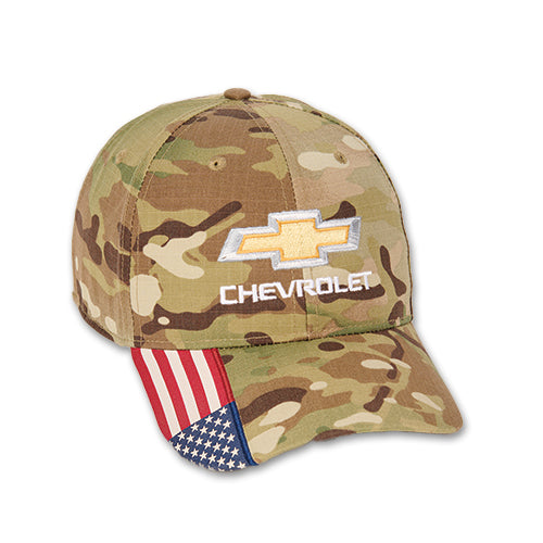 Chevrolet Basecap Chevy Bowtie Ripstop Camo Cap mit US Flag