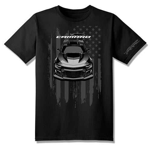 Camaro T-Shirt Camaro Panther USA Flag Motiv Schwarz