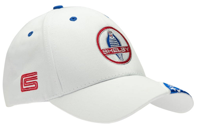 Shelby Basecap Shelby Cobra Logo USA Flag Weiß