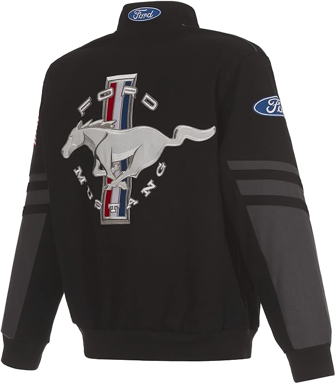 Ford Mustang Jacke Bestickt Mustang Logo Schwarz