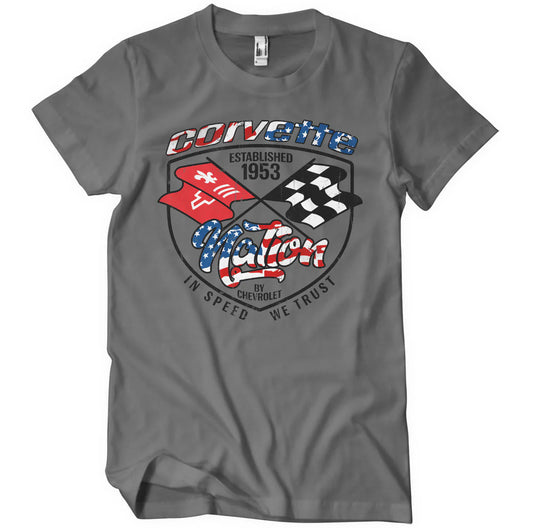 Corvette T-Shirt Corvette Nation Established 1953 Dark Grey