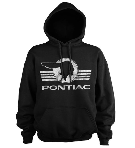 Pontiac Hoodie Kapuzenpullover Pontiac Retro Logo Schwarz