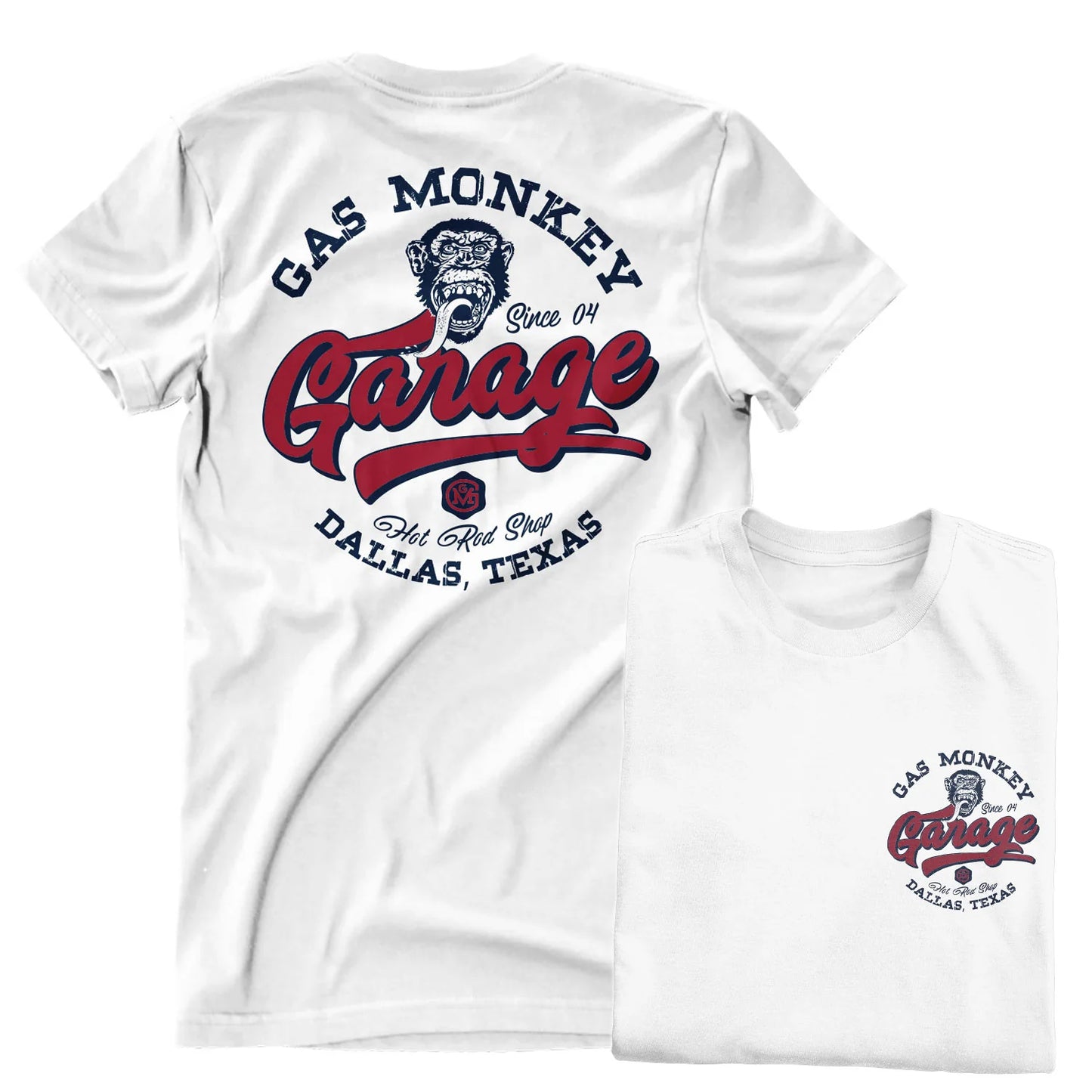 Gas Monkey Garage Hot Rod Shop Logo T-Shirt Weiß