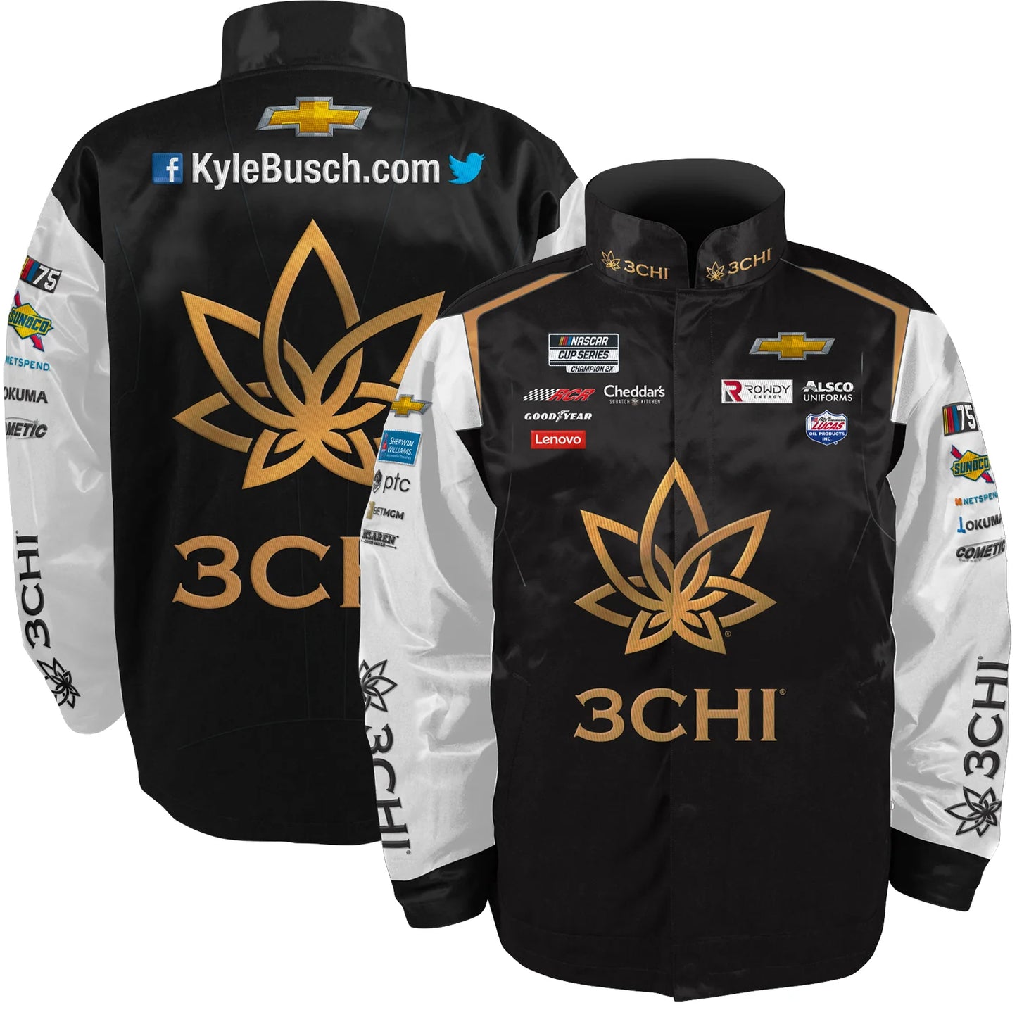 NASCAR Jacke Kyle Busch 3CHI Uniform Jacke Schwarz/Weiß