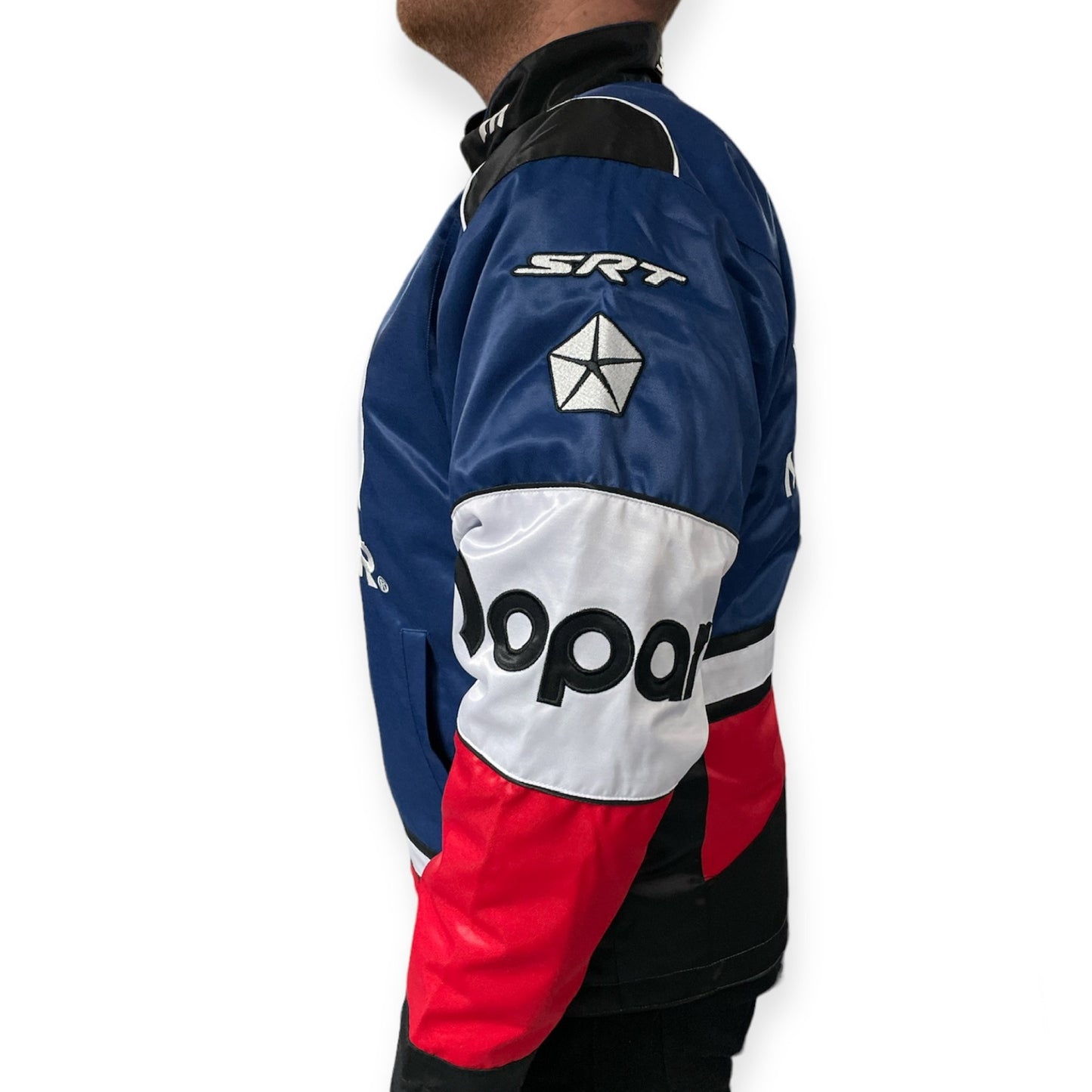 MOPAR Jacke Bestickt mit MOPAR Logos SRT HEMI Blau/Weiß/Rot