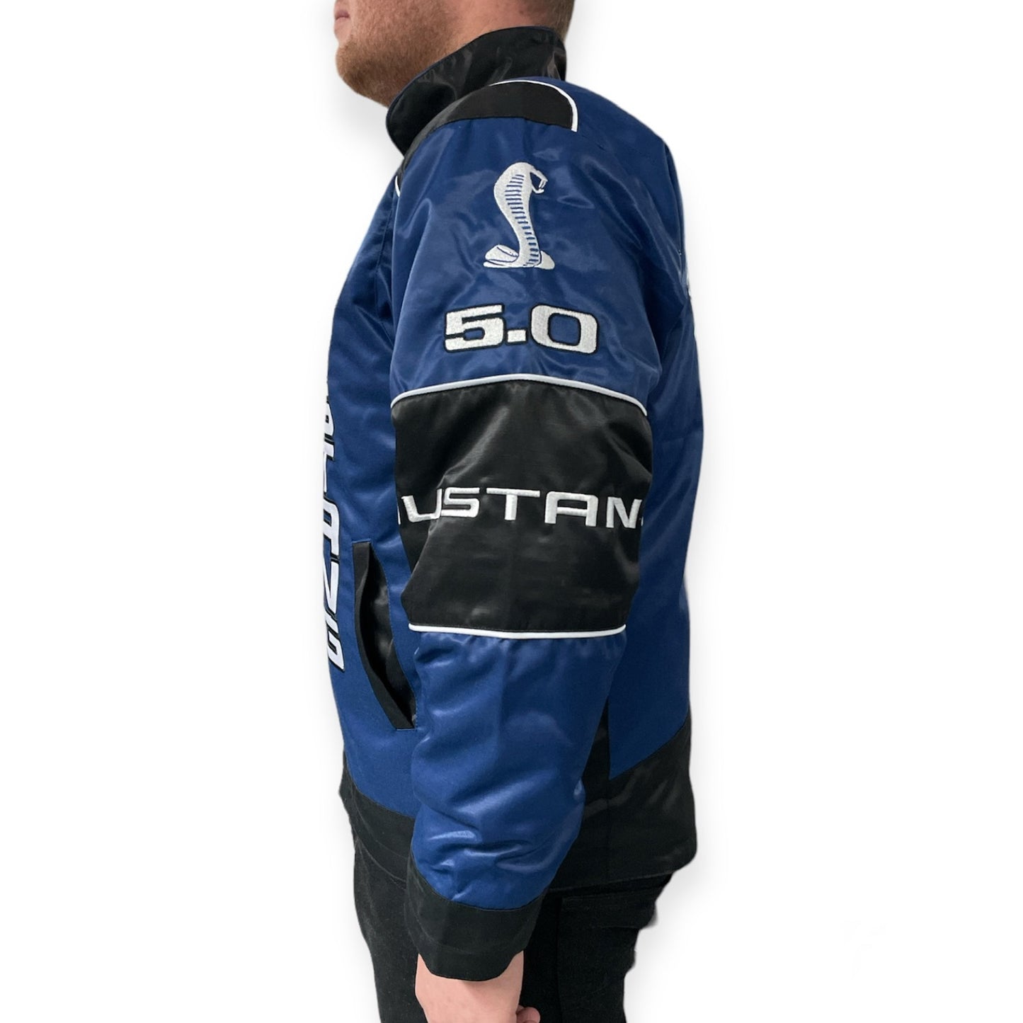 Ford Mustang Jacke mit gestickten Mustang Logos Navy/Schwarz