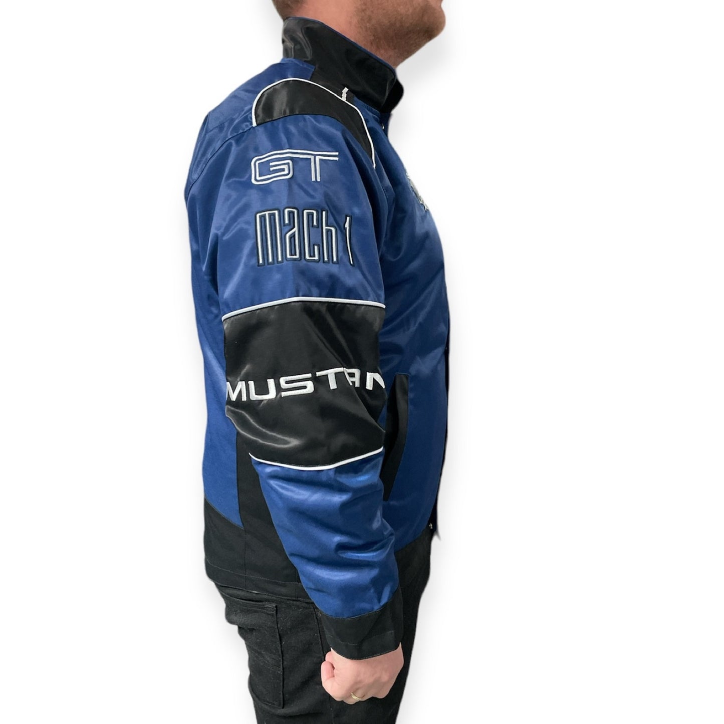 Ford Mustang Jacke mit gestickten Mustang Logos Navy/Schwarz