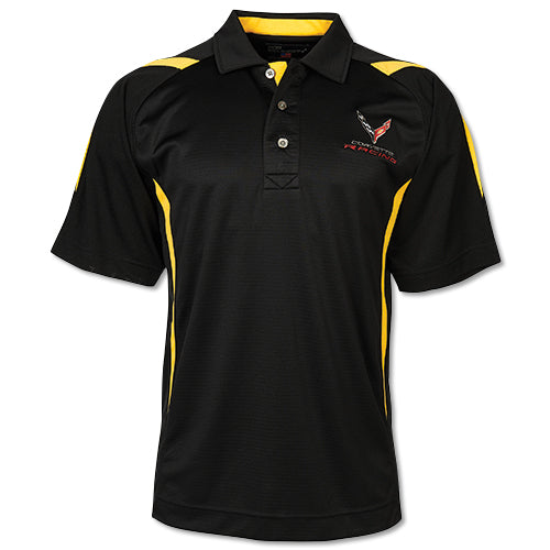 Corvette Racing Poloshirt Corvette C8 Racing Logo Schwarz/Gelb