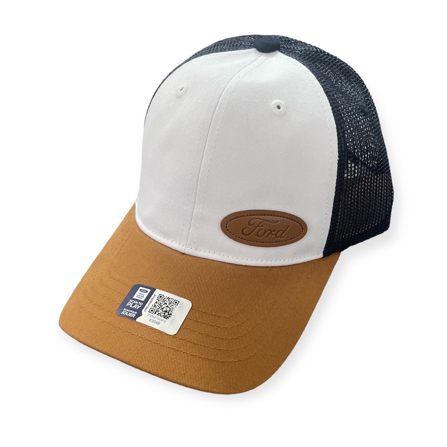 Ford Basecap Trucker Cap Ford Oval Logo Leather Patch Braun/Blau/Weiß