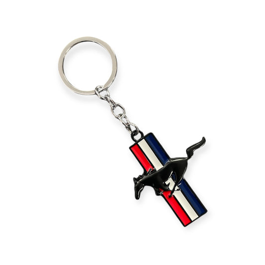 Ford Mustang Schlüsselanhänger Ford Mustang Tribar Logo Schwarz/Color