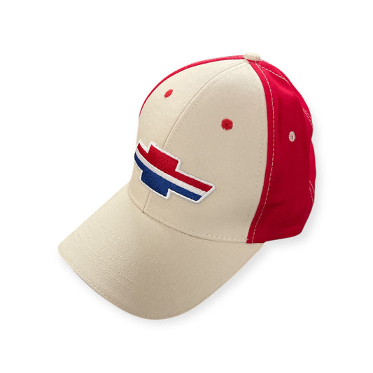 Chevrolet Basecap mit Chevy Bowtie Logo Beige/Rot