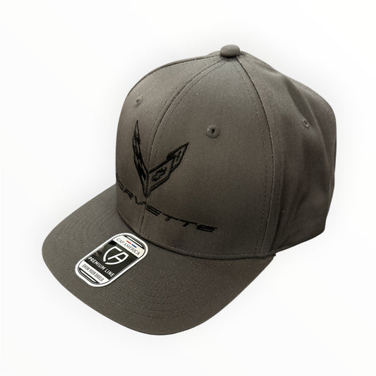 Corvette C8 Basecap Tonal Corvette Logo Flag Anthrazit
