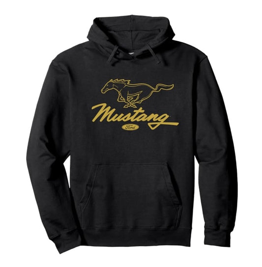 Ford Mustang Hoodie Pony Script Logo Schwarz