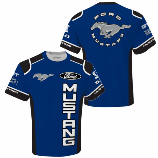 Ford Mustang T-Shirt Mustang Running Horse Sublimated Uniform T-Shirt Blau