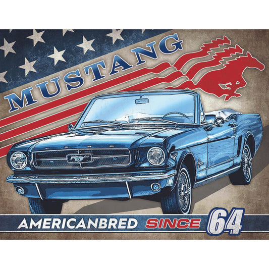 Ford Mustang Retro Blechschild American Bred