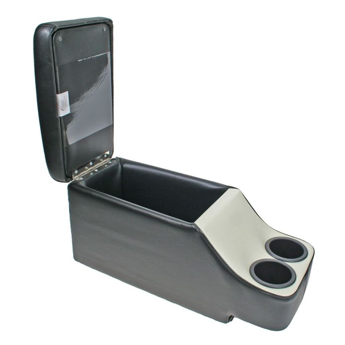 Ford Mustang Mittelkonsole Humphugger für Coupe/Fastback 1965-1973 und Convertible 1971-1973 Schwarz/Weiß