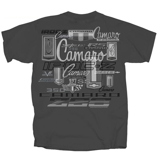 Camaro T-Shirt Chevrolet Camaro "Thru The Years" Logo Collage Anthrazit
