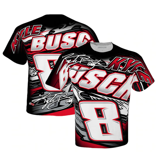 NASCAR T-Shirt Kyle Busch Richard Childress Racing Team Collection Black Sublimated High Bank Total Print