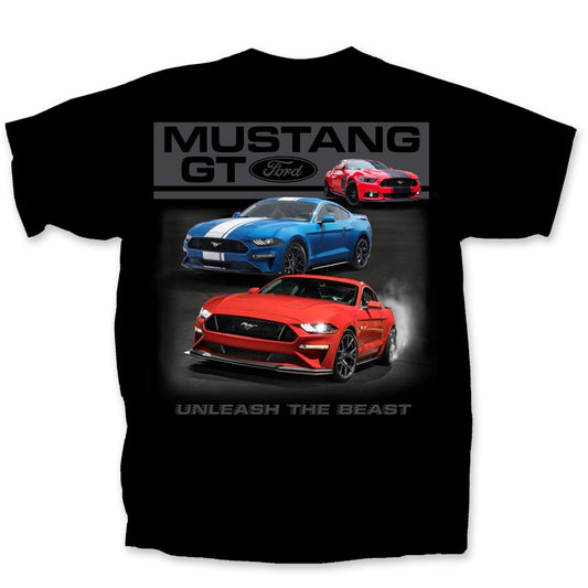Ford Mustang T-Shirt Mustang GT Unleash The Beast Schwarz