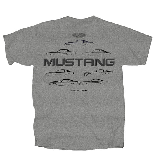 Ford Mustang T-Shirt Mustang 60 Years Thru The Years Grau