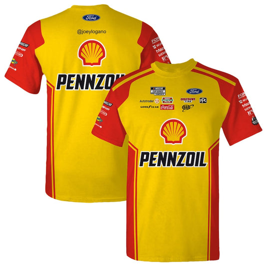 NASCAR T-Shirt Joey Logano Team Penske Shell/Pennzoil Sublimated Uniform T-Shirt