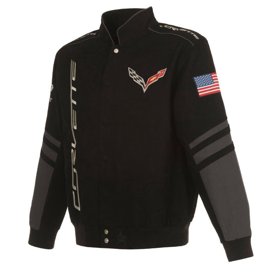 Corvette Jacke Bestickt mit Corvette Logo Schwarz