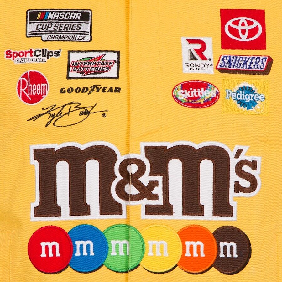 NASCAR Jacke Kyle Busch Joe Gibbs Racing Team M&Ms Uniform Jacke Gelb