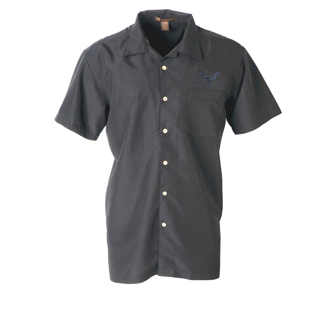 Corvette C7 Camp Shirt Corvette C7 Stingray Freizeithemd Schwarz