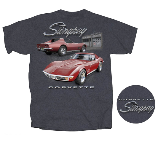 Corvette C3 T-Shirt Corvette C3 Stingray Garage Anthrazit