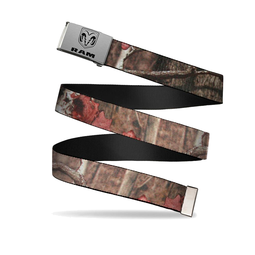Dodge RAM Stoffgürtel mit gebürsteter Schnalle Real Tree Camouflage Print