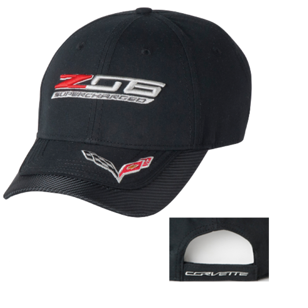 Corvette C7 Z06 Basecap mit Carbon Fiber Optik Schwarz