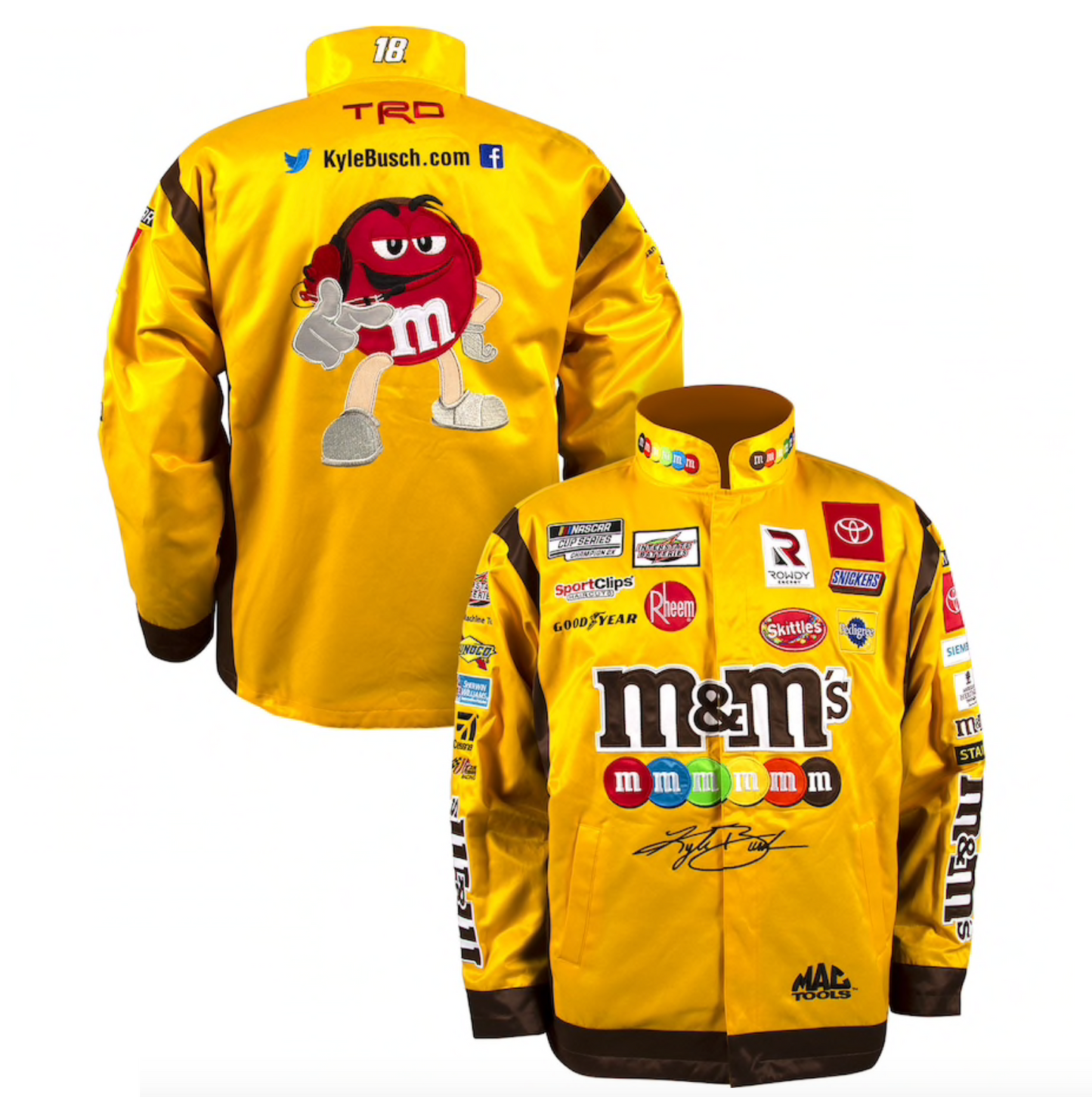 NASCAR Jacke Kyle Busch Joe Gibbs Racing Team M&Ms Uniform Jacke Gelb