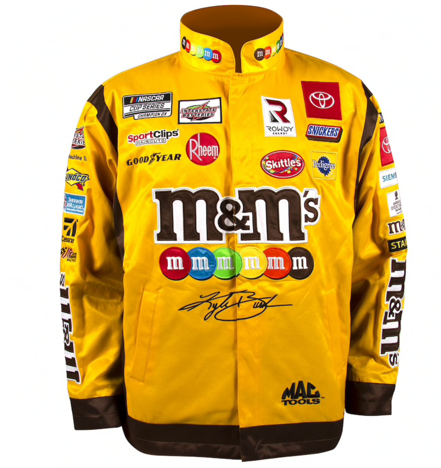 NASCAR Jacke Kyle Busch Joe Gibbs Racing Team M&Ms Uniform Jacke Gelb