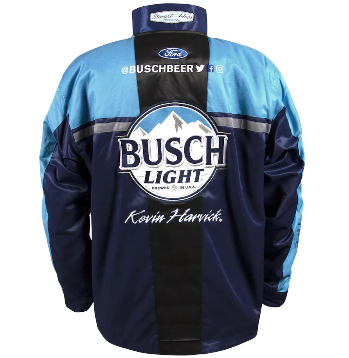 NASCAR Jacke Kevin Harvick Stewart-Haas Racing Team Busch Uniform Jacke Blau