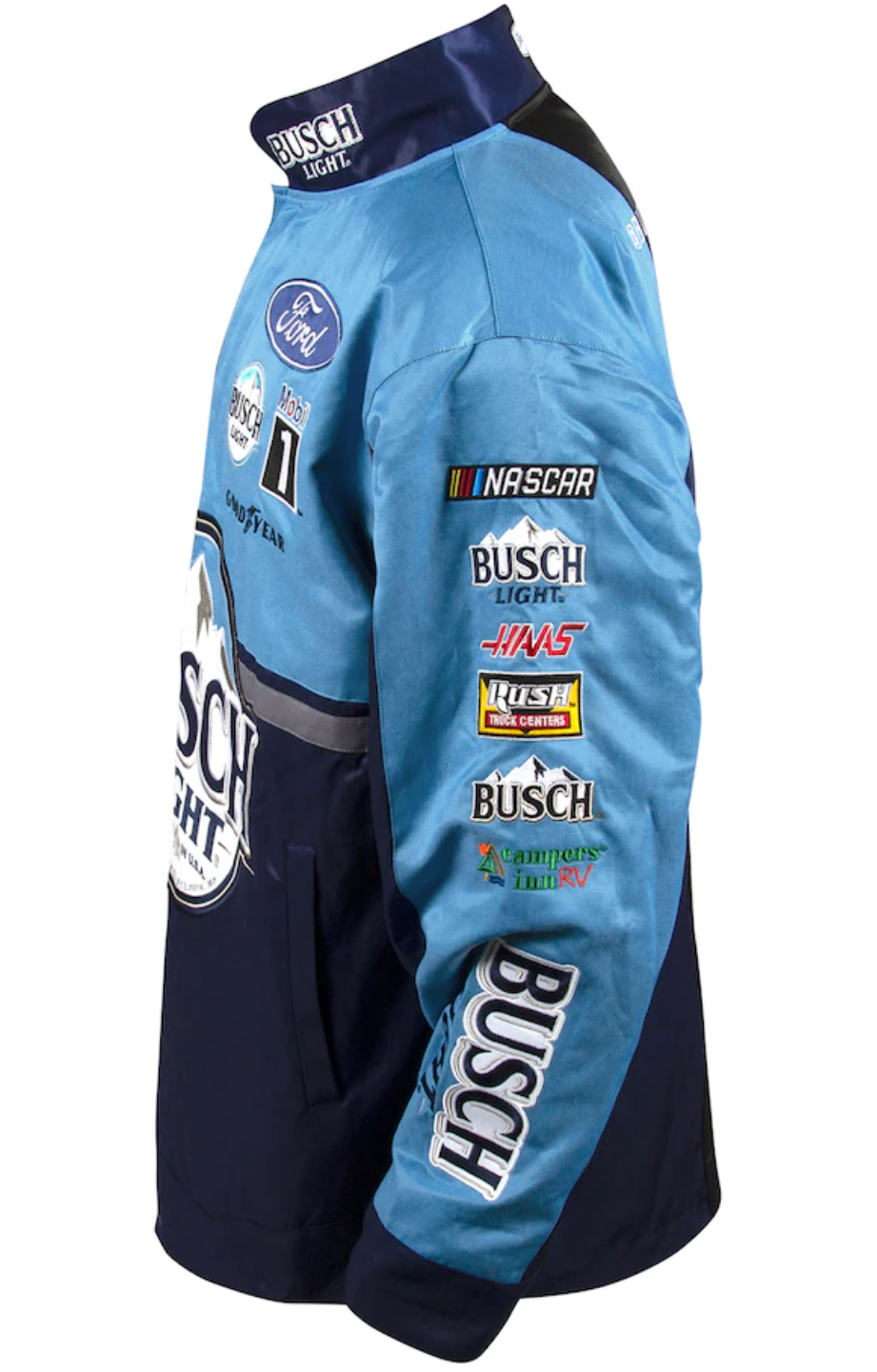 NASCAR Jacke Kevin Harvick Stewart-Haas Racing Team Busch Uniform Jacke Blau