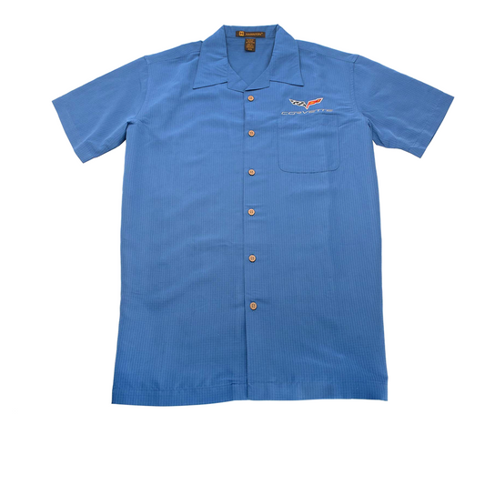 Corvette C6 Camp Shirt Corvette C6 Logo Freizeithemd Blau