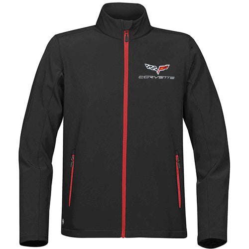 Corvette Softshell Jacke Corvette C6 Logo Schwarz/Rot